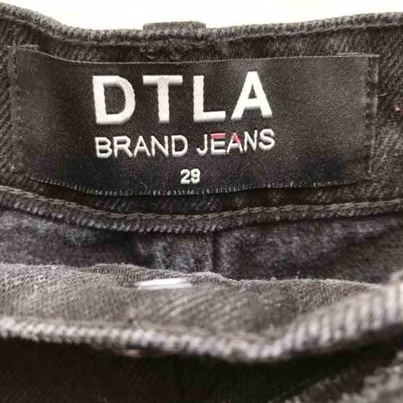 Downtown LA DTLA High Waist Denim Black Jeans Mom Shorts Button Fly Cutoff sz 29 - Picture 4 of 5